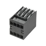 PCB plug-in connector, male header, closed side, THT solder connection, 7.62 mm, Number of poles: 8, 270°, Solder pin length (l): 3.2 mm, tinned, black, Box