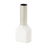 Double insulated sleeve terminal HI 2x4.0/12-bi white, Al/Cu