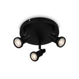 LED spot, black, 3xLED/GU10/4,8W