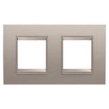LUX INTERNATIONAL PLATE - IN METAL - 2+2 MODULES HORIZONTAL - BRUSHED ALUMINIUM - INNER FRAME MATT LIGHT BRONZE - CHORUSMART