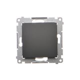 Single contact push button without pictogram, (module), 10AX, quick connection, black matt