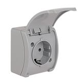 VG-1 Koala Single Socket 2P+Z SCHUKO surface mounted IP44 gray with gray flap VG 181-03