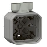 PLEXO 1 GANG BOX WITH 2 CABLE GLAND ISO20 - GREY