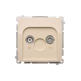 RTV final aerial socket, separated, atten.: 1dB, beige