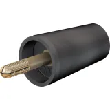 Screw-clamping adapter, 4 mm plug, spreadable to 4 mm socket, black, CAT II, 24.0160-21