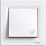Push Button Asfora Bell Symbol White