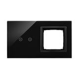 Touch panel 2 modules, Modul 1: 2 horizontal touch fields, Module 2: space for Simon 54 module, Fixing: horizontal, volcanic lava