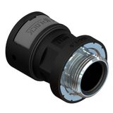 ASPA-12M16MB-5 zwart  Kunstst. wartel met metalen M.draad kort