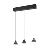 Romeo LED pendant 3-pc matt black