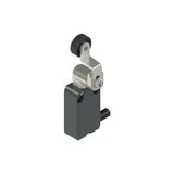 Modular prewired switch with adjustable shaped metal revolving lever diam. 20 roller