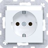 SCHUKO wall socket, text field, plug-in type, A.x/C.x, matte light white