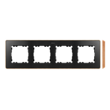 Quadruple frame, Graphite, wood base
