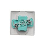 Triple switch with backlight, LED not replaceable Color: blue, (module), 10AX, quick connection, Silver matt, metalic