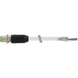 M12 male 0° A-cod. with cable shielded PVC 5x0.34 shielded bk  4m