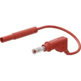 Measuring lead with (4 mm lamella plug, straight) to (4 mm lamella plug, straight), 2 m, red, PVC, 1.0 mm², CAT II, 66.1048-20022