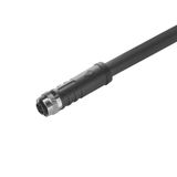 Power cable, One end without connector, M12, Number of poles : 4 (3 + PE), 2 m, Female socket, straight, Shielded: No, LED: No, Sheath material: PUR, Halogen: No