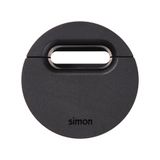 Furniture grommet (cable outlet), Simon 400 Flash 60, IP20, black, Mount. dimen.: Ø54mm