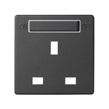 Cover for british standard socket with switch, Graphite