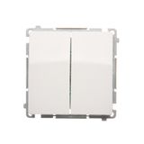 Two gang switch, (module), 16AX, Screw, white