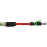 M12 male 0° D-cod. / RJ45 male 0° shielded PUR 1x4xAWG22 rd 3m