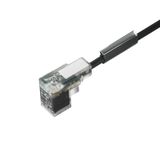 Valve cable (assembled), One end without connector - valve plug, DIN design C (8 mm), Cable length: 5 m, PUR, black