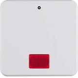 Rocker imprint "0", redlens , splash-proteced flush-mtd IP44, p. white