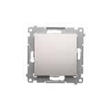 Two-way switch without pictogram, (module), 16AX, Screw, Silver matt, metalic