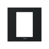 Frame - 1-gang / 3-modules 3"x3" box - ABB logo - Matt Black