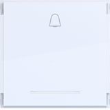 Seesaw 1-v, bell symbol, large text field, clear lens, A.x/C.x, white glass.