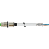 M12 fem. recept. A-cod. rear PUR 4x0.34 shielded gy+drag-ch 1.5m