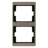 Frame 2gang vertical Arsys light bronze, metal
