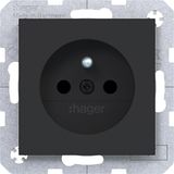 Wall socket earth pin, Safety Plus, plug-in type, A.x/C.x, matte black