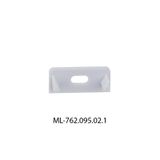 End cap with hole for PE, silver color, 1pc