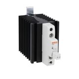 Solid state relay complete with heatsink, single-phase, 60A, 90...280VAC, screw terminals