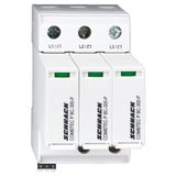 Surge arrester, 3+0 TNC, Class I+II(B+C), 300V, 12.5kA