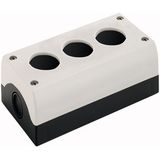 M22-I3-PG Surface mounting enclosure, RAL 7035, Number of locations: 3