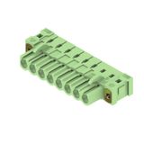 PCB plug-in connector, female header, Dovetails for fixing blocks, THT solder connection, 5.08 mm, Number of poles: 18, 180°, Solder pin length (l): 3.2 mm, Au (Gold), orange, Box