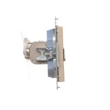 Cover for single socket outlet with earthing IP44 - transparent flap, Silver matt, metalic