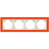 FOUR-GANG FRAME ORANGE/ICE