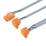 Smart Metering Cable Assemblies, 6 kV, Pin, Socket connector, IP20, 400 V, KB PUR US 2X1.5 GY XX 6KV, 0.33 m