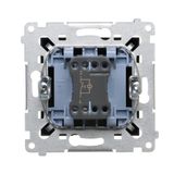 Double socket outlet with eaerthing and shutters - for Premium frames, (module), 16A, 250V, Screw, Silver matt, metalic