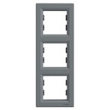 Asfora frame vertical, 3-gang, Steel
