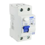 25A, 30mA, 2-pole differential circuit breaker, AC type RCD/25A/2P