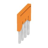 Cross-connector (terminal), Plugged, orange, 41 A, Number of poles: 4,