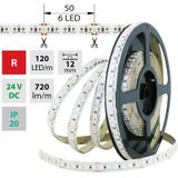 LED strip SMD5050 R, 120LED/m, 28,8W/m, 720lm/m, IP20, DC 24V, 12mm, 50m