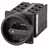 T3-6-8348/EA/SVB-SW Main switch, T3, 32 A, flush mounting, 6 contact unit(s), 12-pole, STOP function, With black rotary handle and locking ring