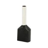 Double insulated sleeve terminal HI 2x0.5/8-black, black, Al/Cu