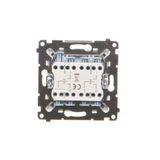 Single switch with backlight LED, (module), 16AX, Screw, cream white/electro white