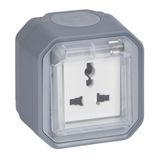 PLEXO MULTISTANDARD SOCKET OUTLET- GREY - SURFACE
