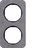 Frame 2gang, R.1, grey/black glossy, grd. concrete